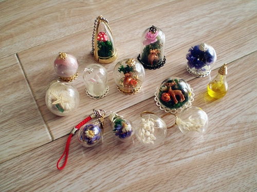 diy 铝线 木制品 玻璃罩小物